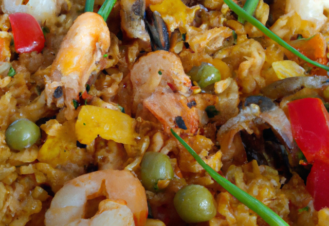 Paella méli mélo terre et mer