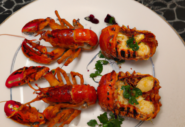 Homard grillé et Belles de Fontenay