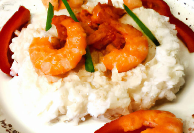 Riz poivron crevettes