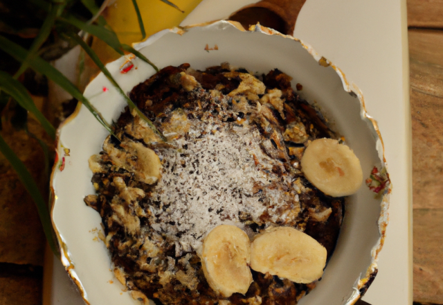 Crumble bananes, chocolat et noix de coco