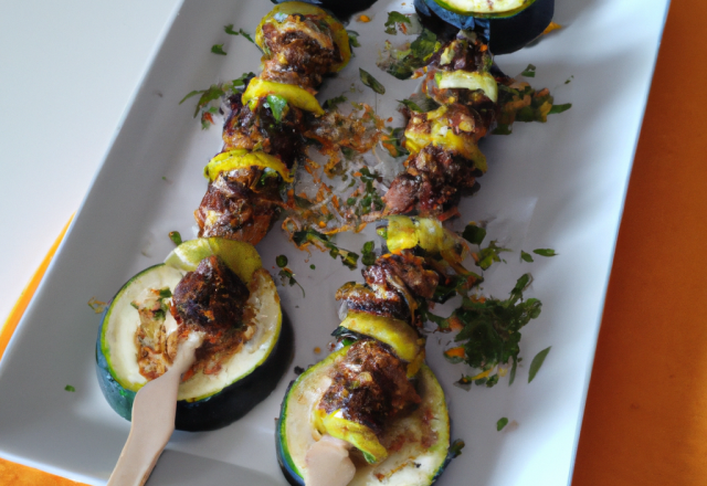 Brochette courgette à la tapenade et anchois