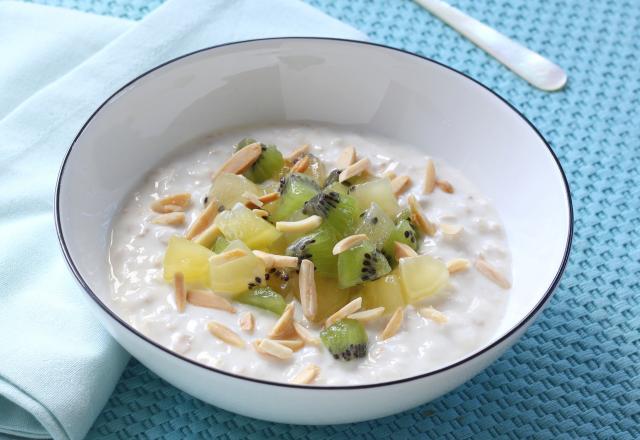 Overnight oats ou porridge sans cuisson au kiwi