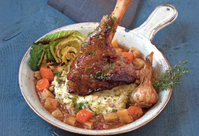 Souris d’agneau au four avec légumes racines