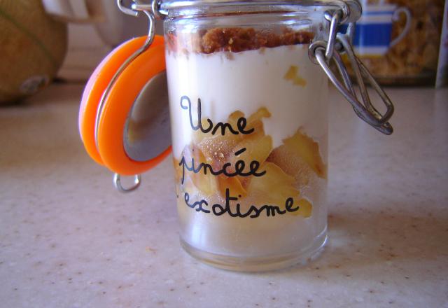 Verrine dessert pomme, miel et spéculoos