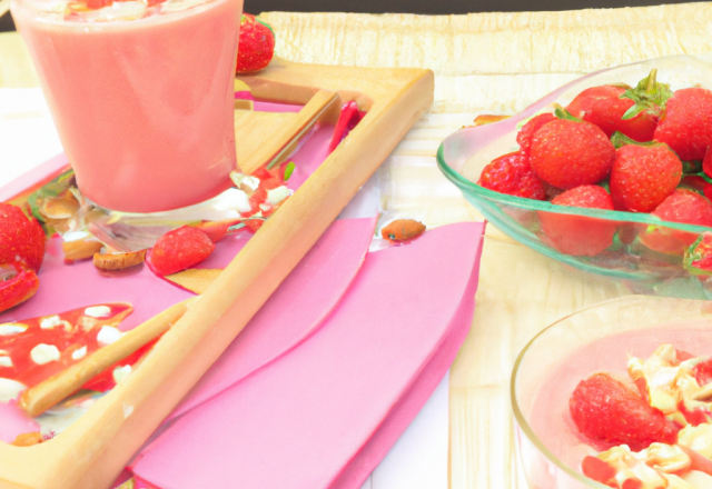 Smoothie de fraises au lait d'amandes