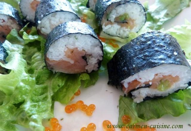 Makis au saumon fumé