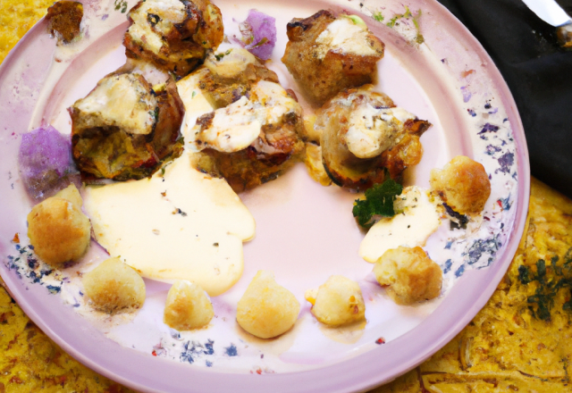 Choux fleur à la crème et ses crepinettes