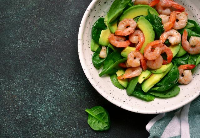 Salade aux avocats et crevettes