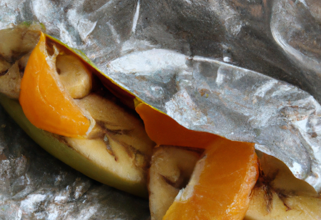 Banane en papillote, orange et gingembre