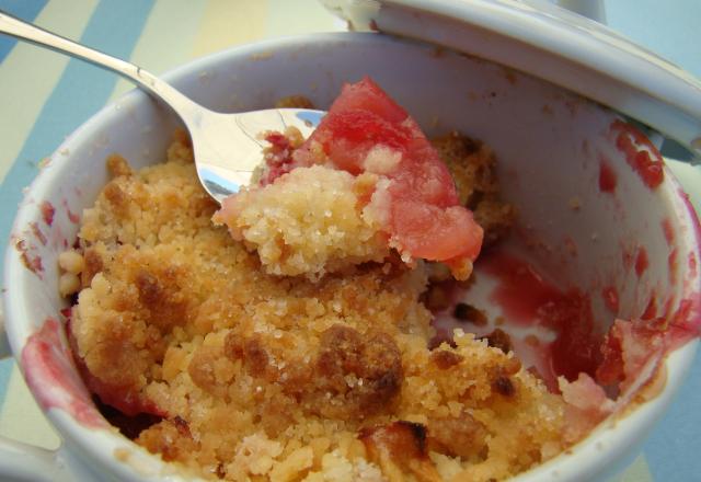 Crumble pomme framboise