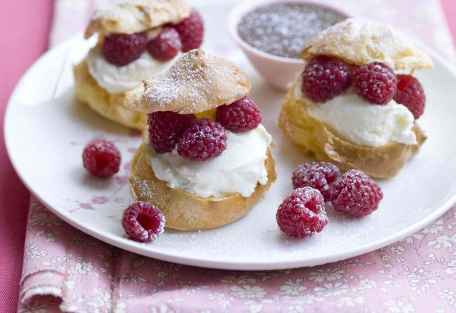 Douceurs de choux mascarpone framboises