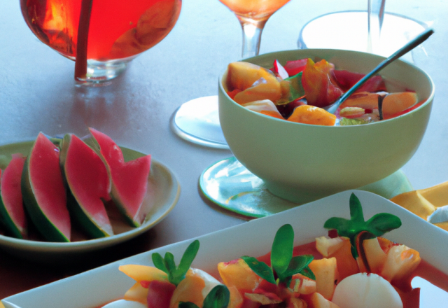 Sangria douce melon pastèque