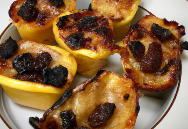 Petits gratins de poires aux raisins secs