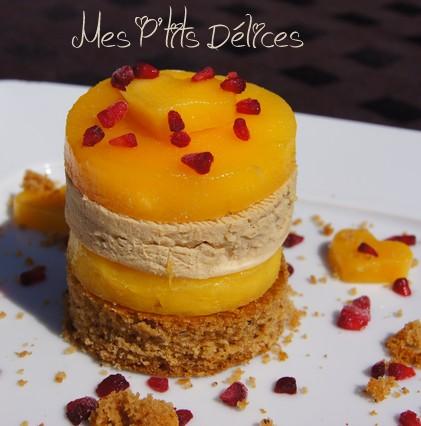 Mille feuille de pain d'épices, mangue et foie gras