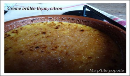 Crème brûlée thym citron