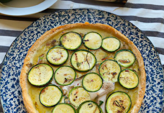 Tarte à la brande de morue et aux courgettes