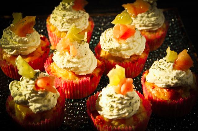 Cupcakes saumon, citron vert & pomme