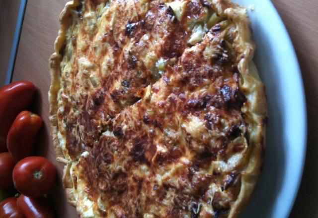 Quiche aux poireaux poulet