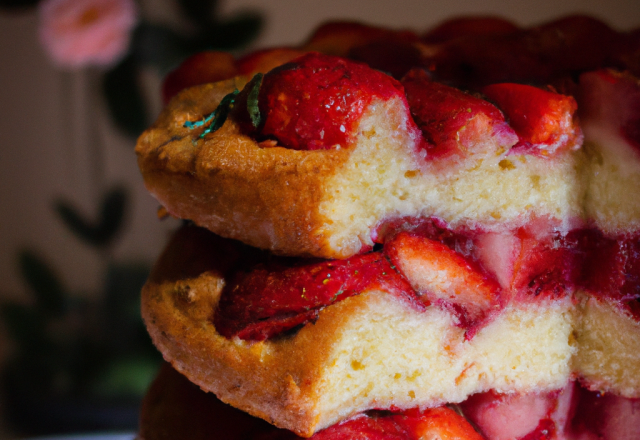 Gâteau renversé aux fraises