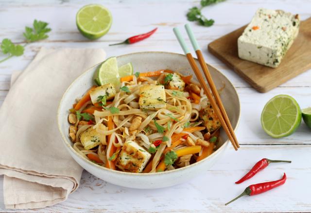 Pad Thaï au tofu épinard noisette