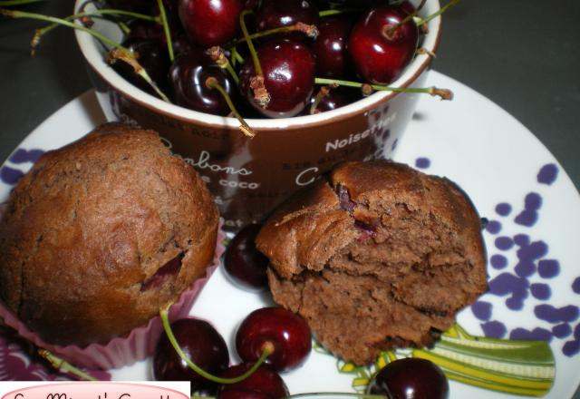 Muffins chocolat et cerises