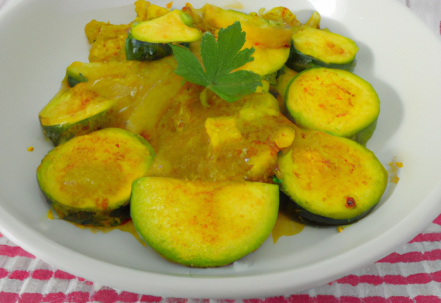 Courgettes et oignon au curry en bocaux