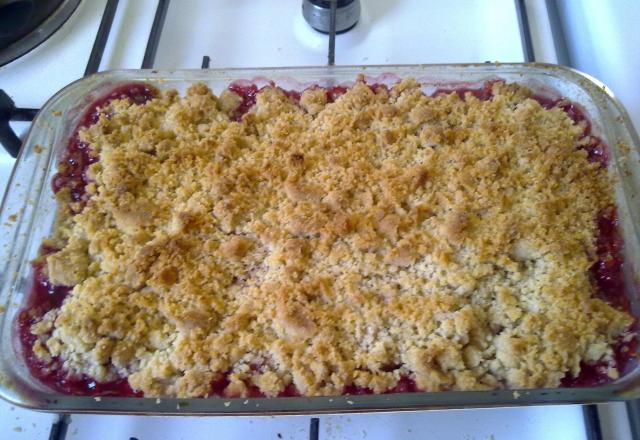 Crumble pomme-framboise facile