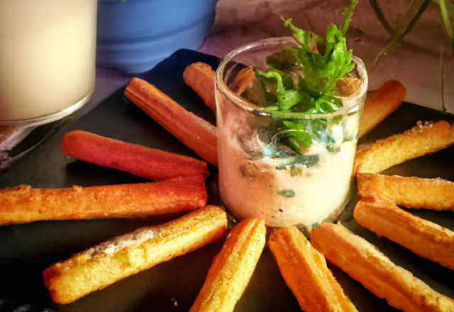 Fingers apéritifs et sa crème au roquefort