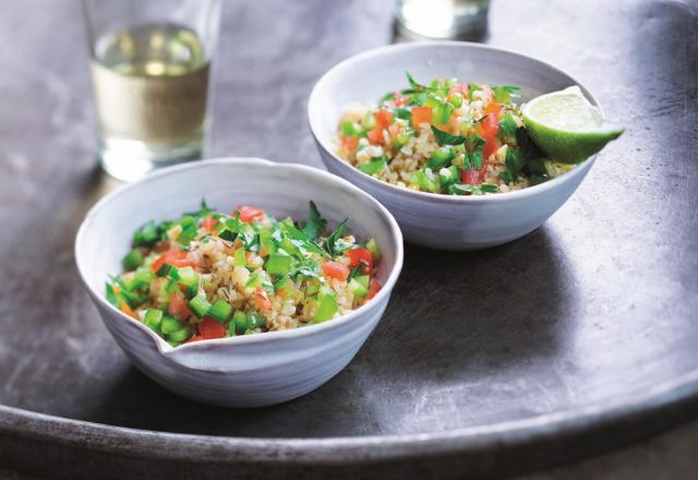 Boulgour et salade marocaine au citron vert