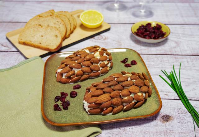 Fromage frais de Noël façon pommes de pin pour l’apéro