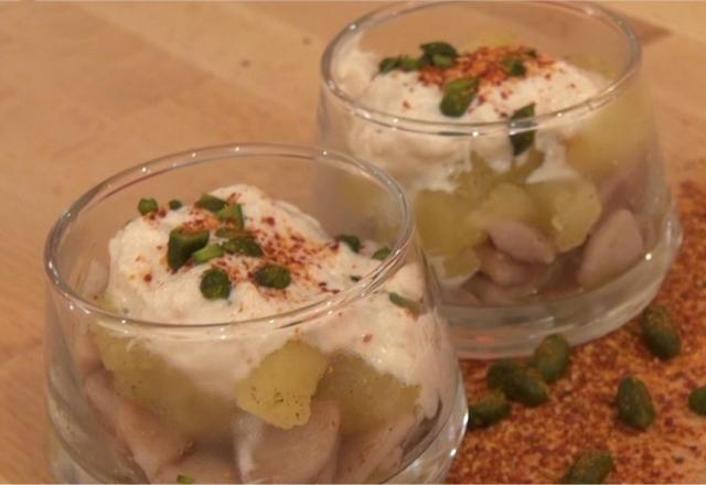 Verrines de boudin blanc à la pomme