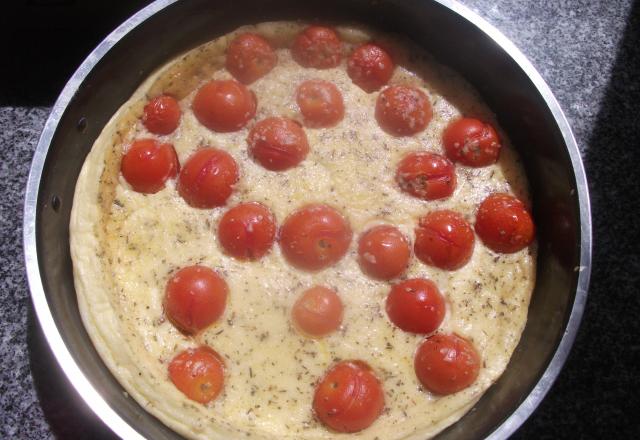 Clafoutis tomates cerises balsamique au cantal entre 2