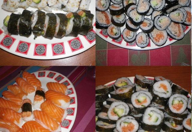 Sushi au saumon et concombre