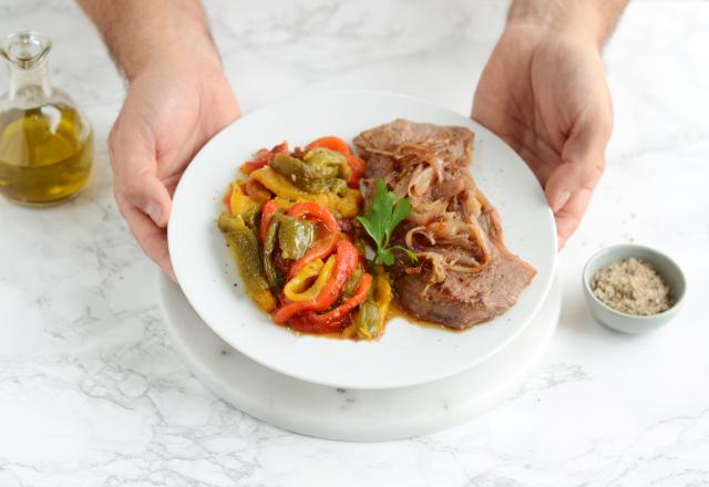 Bavette à l'échalote et sa salade de poivrons