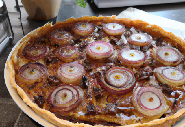 Tarte oignons-magrets