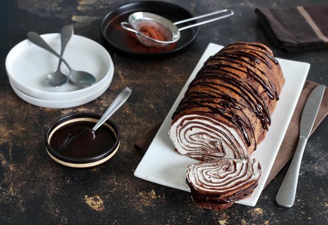 Roulé de crêpes au chocolat