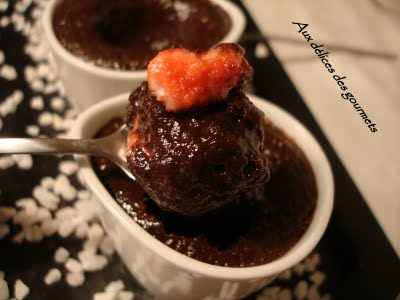 Fondant au chocolat aux bonbons Fraises Tagada