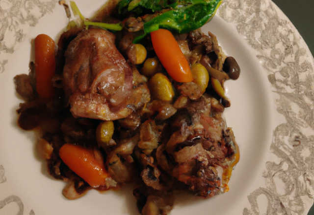 Petit sauté d'agneau de pré-salé, bouquetière de petits légumes oubliés, saveur d'huîtres de Normandie