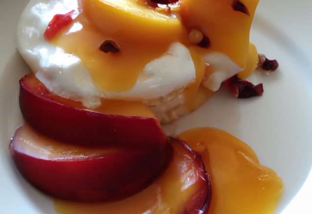 Fromage blanc et coulis de nectarine