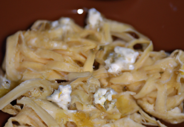 Tagliatelles au chèvre et miel