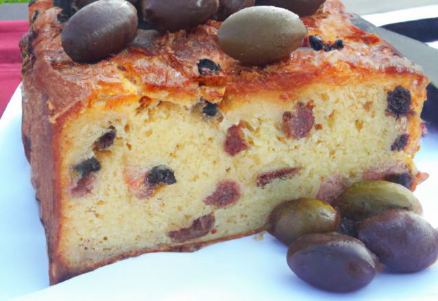 Cake olives & lardons