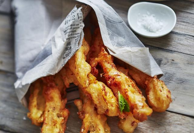 Churros de pommes de terre, menthe et chorizo