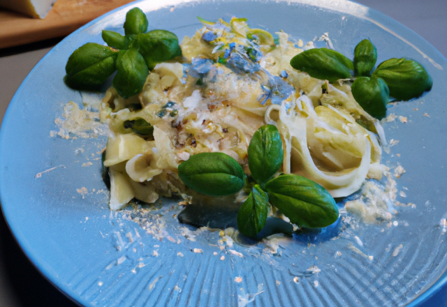 Tagliolinis aux poires, basilic et gorgonzola