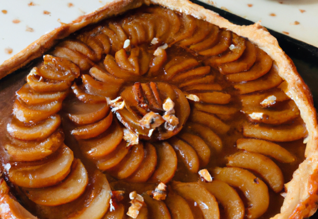 Tarte Tatin aux poires et aux noisettes