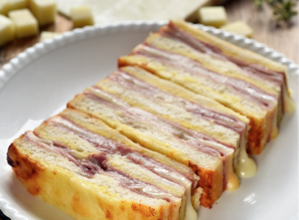 Cake croque-monsieur à la Tomme de Brebis