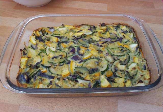 Flan de courgettes jaunes et vertes