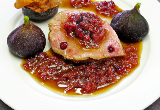 Chapon aux chutney de figues et gelée de groseille