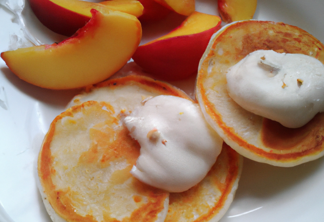 Blinis aux pêches blanches