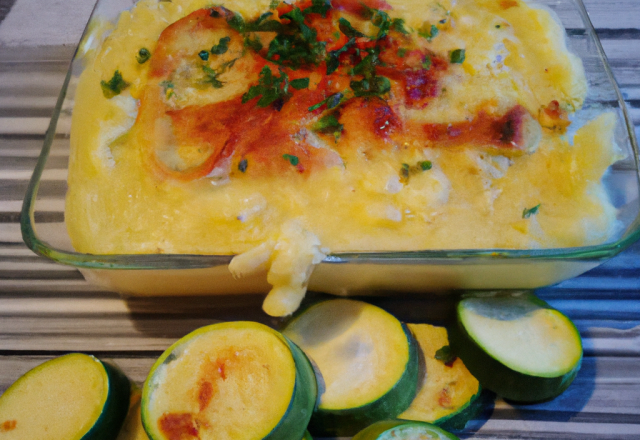 Gratin de courgettes et purée