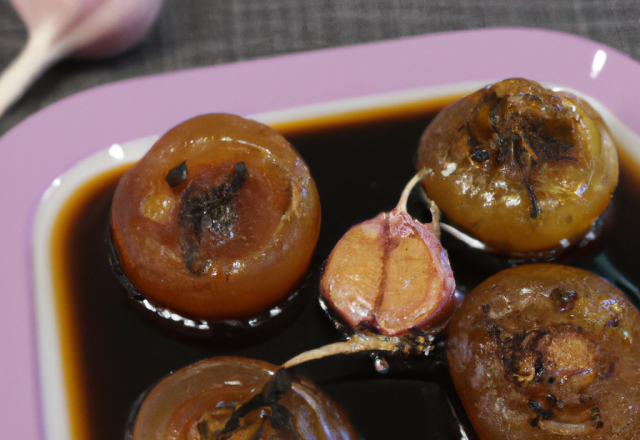 Ail confit à la liqueur de coquelicot